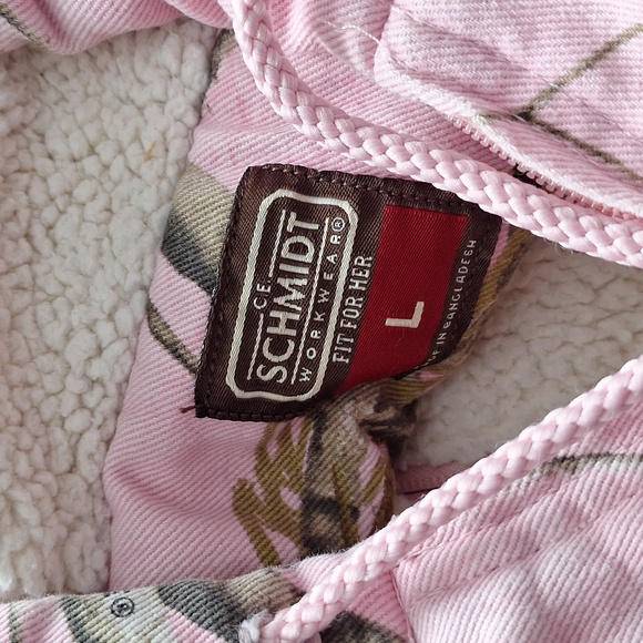 Schmidt Workwear Womens Pink Camouflage Real Tree Jacket Size Large - Picture 7 of 11